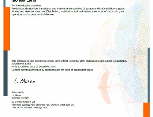Certyfikat jakości ISO 9001:2015 EN ważny do 12.2028